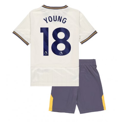 Fotbalové Dres Everton Ashley Young #18 Dětské Alternativní 2024-25 Krátký Rukáv (+ trenýrky)